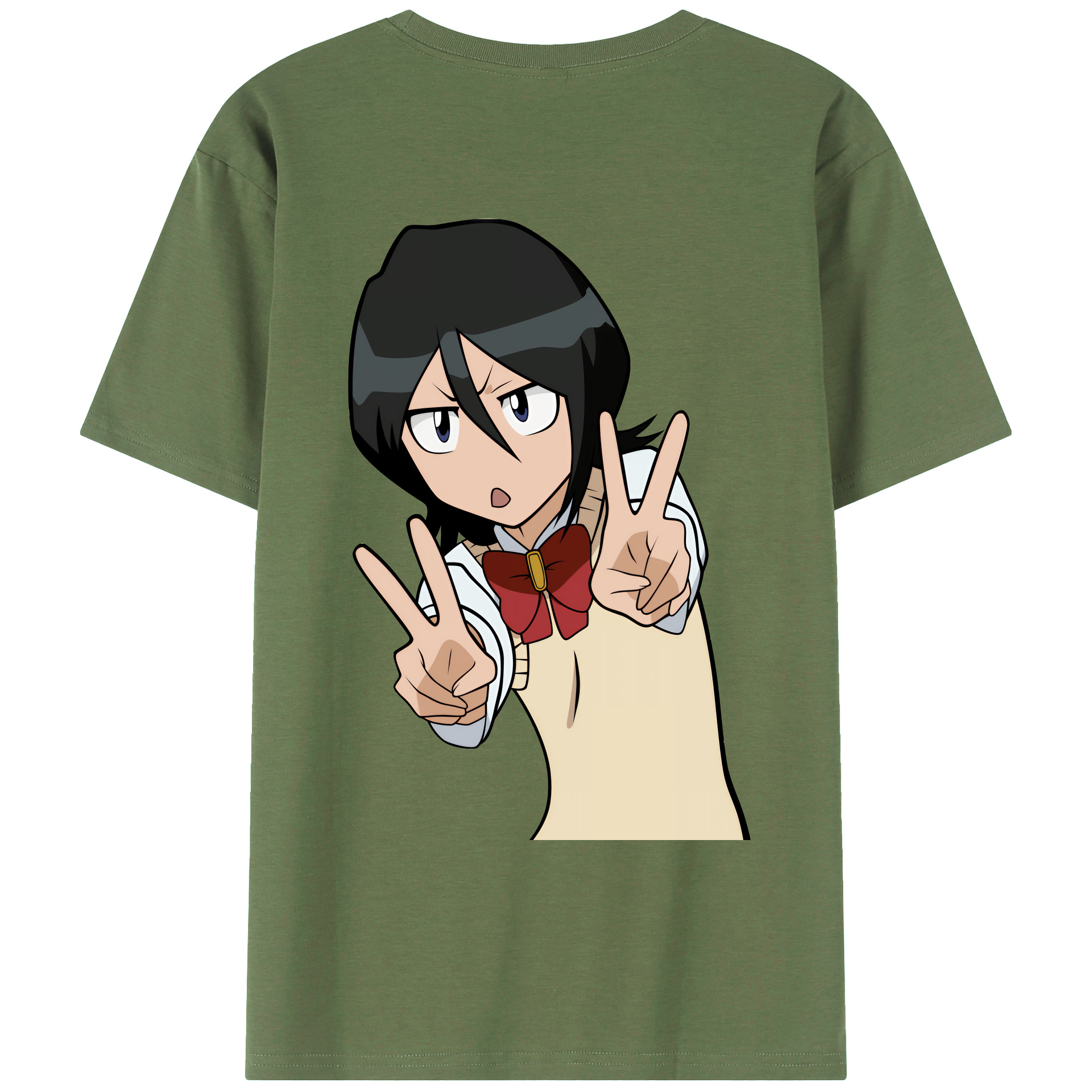 （画像用） ブリーチ 朽木ルキア BLEACH Kuchiki Rukia 綿100％ メンズ半袖Tシャツ（バックプリント） 通気性